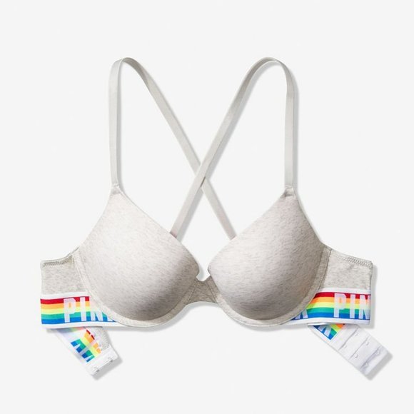 PINK Push- Up bra PRIDE rainbow strap